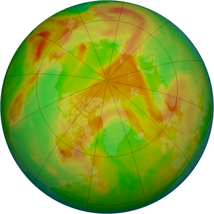 Arctic ozone map for 25 May 1998